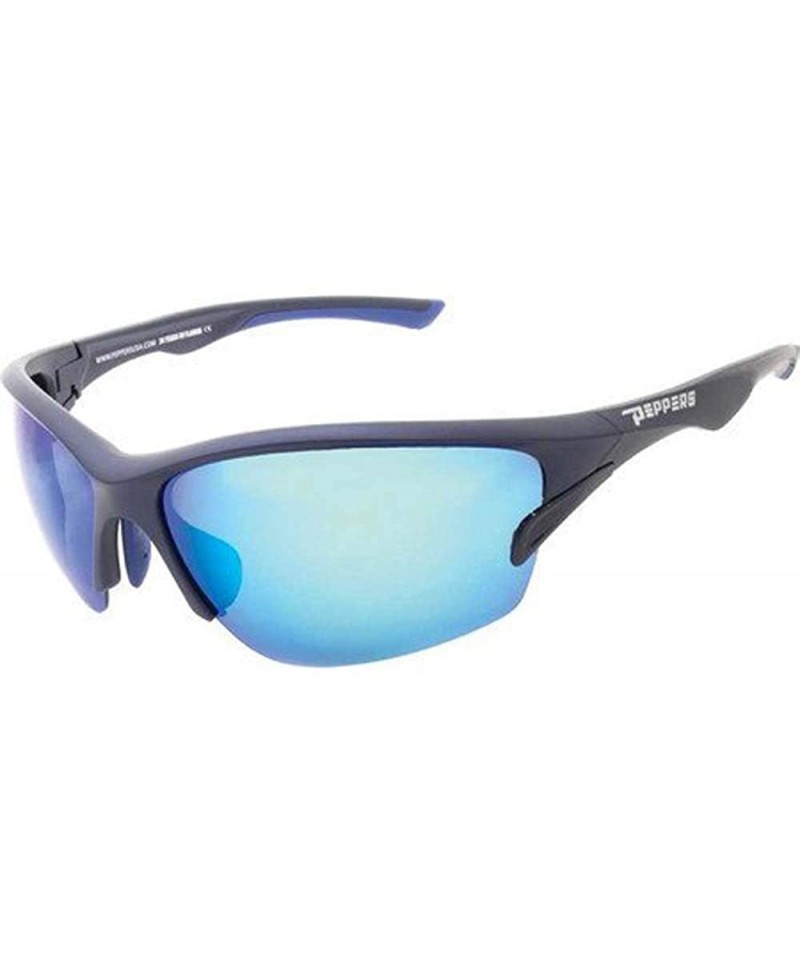 Sport Polarized Sunglasses Pacifica Matte Navy with Ocean Blue Mirror Lens - C618U84W8DW $36.55