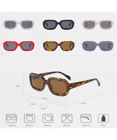 Goggle Men women Vintage Retro Rectangle sunglasses Neutral Colored Lens 50mm - Red - C318DUKQ9N8 $18.93
