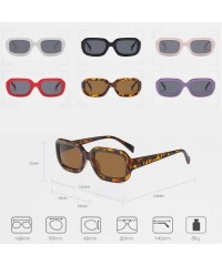 Goggle Men women Vintage Retro Rectangle sunglasses Neutral Colored Lens 50mm - Red - C318DUKQ9N8 $18.93