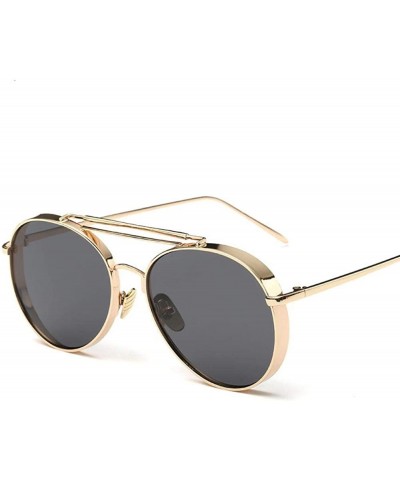 Aviator Pink Sunglasses Women Brand Designer UV400 Shades Golden Ladies Eyewear 2 - 3 - C618YZX48UY $24.07