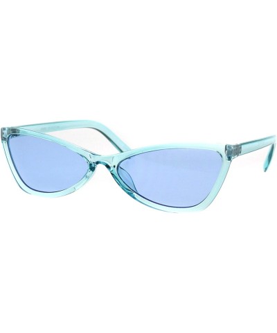 Butterfly Wide Cateye Butterfly Sunglasses Womens Trendy Translucent Color Frame - Blue - CY18H8HI3MW $18.79