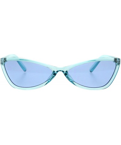 Butterfly Wide Cateye Butterfly Sunglasses Womens Trendy Translucent Color Frame - Blue - CY18H8HI3MW $18.79