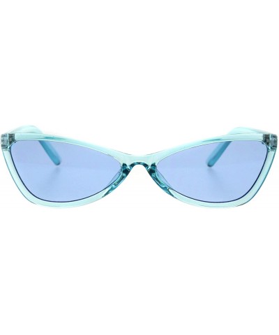 Butterfly Wide Cateye Butterfly Sunglasses Womens Trendy Translucent Color Frame - Blue - CY18H8HI3MW $10.55