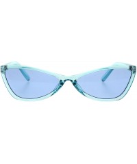 Butterfly Wide Cateye Butterfly Sunglasses Womens Trendy Translucent Color Frame - Blue - CY18H8HI3MW $18.79