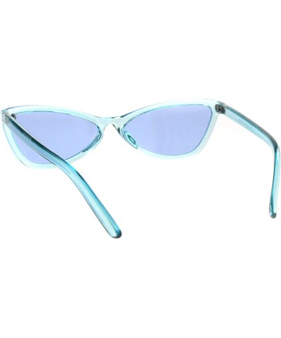 Butterfly Wide Cateye Butterfly Sunglasses Womens Trendy Translucent Color Frame - Blue - CY18H8HI3MW $10.55