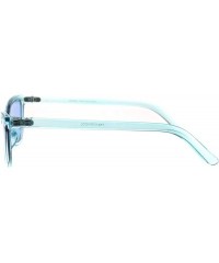 Butterfly Wide Cateye Butterfly Sunglasses Womens Trendy Translucent Color Frame - Blue - CY18H8HI3MW $18.79