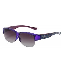 Semi-rimless Unisex Polarized LensCovers Sunglasses Wear Over Prescription Glasses 8008 - Blue - C412EYG9003 $26.83