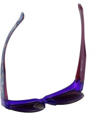 Semi-rimless Unisex Polarized LensCovers Sunglasses Wear Over Prescription Glasses 8008 - Blue - C412EYG9003 $25.77