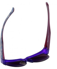 Semi-rimless Unisex Polarized LensCovers Sunglasses Wear Over Prescription Glasses 8008 - Blue - C412EYG9003 $26.83