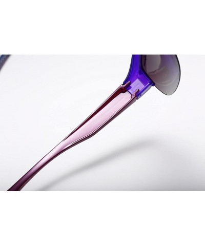 Semi-rimless Unisex Polarized LensCovers Sunglasses Wear Over Prescription Glasses 8008 - Blue - C412EYG9003 $26.83