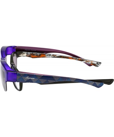 Semi-rimless Unisex Polarized LensCovers Sunglasses Wear Over Prescription Glasses 8008 - Blue - C412EYG9003 $26.83