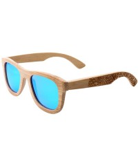 Oval Sunglasses Unisex Personality TAC Lenses Oval Bamboo Frame UV400 Red - Green - CT18NENU7RD $19.00