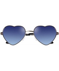 Rimless Fashion Rimless Frame Women Oversized Cute Love Heart Shape Sunglasses Eyewear C2876 - Metal Frame Blue - CQ11XIDJYQ9...