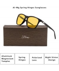 Goggle Anti Glare Night Driving Polarized Glasses for Men Women HD Day Night Vision Sunglasses - Yellow Lens/Black Frame - CP...