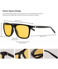 Goggle Anti Glare Night Driving Polarized Glasses for Men Women HD Day Night Vision Sunglasses - Yellow Lens/Black Frame - CP...