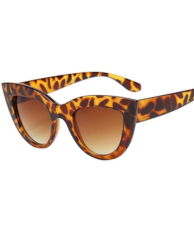 Rimless Vintage Cat Eye Sunglasses for Women - Polarized Sunglasses Leopard Print Glasses Shades UV Protection - C - CP1960KH...