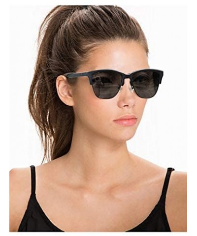 Round Retro Polarized Sunglasses Men Women Classic Casual Semi Rimless Round Fashion Sun Glasses - CO18NAWC2HA $31.12