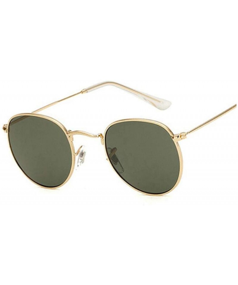 Round Colorful Round Sunglasses Women Metal Frame Sun Glasses Men Female UV400 (B) - B - CS195UKS767 $10.16