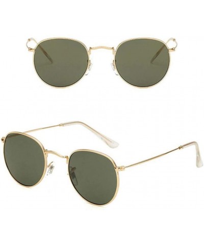 Round Colorful Round Sunglasses Women Metal Frame Sun Glasses Men Female UV400 (B) - B - CS195UKS767 $10.16