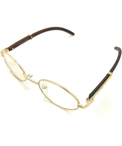 Oval Gold Clear Lens Sunglasses Art Nouveau Vintage Style Oval Men Women Eye Glasses - CP183CI0C2H $7.41