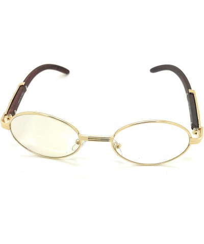Oval Gold Clear Lens Sunglasses Art Nouveau Vintage Style Oval Men Women Eye Glasses - CP183CI0C2H $18.40