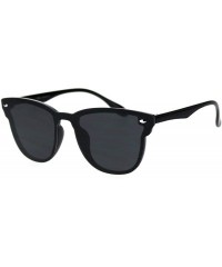 Shield Unisex Panel Lens Shield Hipster Plastic Horn Sunglasses - Black Solid Black - C718T0G6K2L $23.85