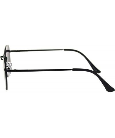 Rectangular Retro Metal Rim Rectangular Classic Dad Sunglasses - All Black - CI18SHNLZZS $23.37