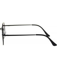 Rectangular Retro Metal Rim Rectangular Classic Dad Sunglasses - All Black - CI18SHNLZZS $23.37