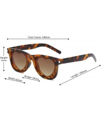 Rectangular Fashion Womens Heart-shaped Sunglasses Plastic Lenses Eyewear UV400 - Brown - CE18NS8NEZM $7.55