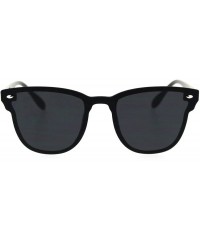 Shield Unisex Panel Lens Shield Hipster Plastic Horn Sunglasses - Black Solid Black - C718T0G6K2L $23.85