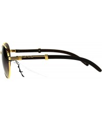 Oval Retro Art Nouveau Vintage Style Small Oval Metal Frame Sunglasses - (Round) Yellow Gold - CN126SXY9BP $20.32