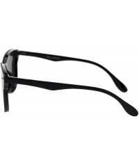 Shield Unisex Panel Lens Shield Hipster Plastic Horn Sunglasses - Black Solid Black - C718T0G6K2L $23.23