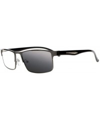 Rectangular Mens Vintage Nerd Geek Transition Photochromic Bifocal Reading Glasses UV400 Sunglasses - Black - CU18I8Q8N25 $42.04