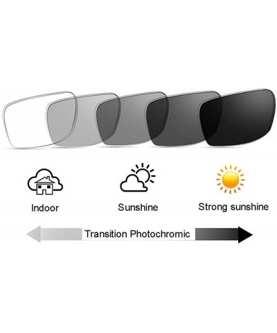 Rectangular Mens Vintage Nerd Geek Transition Photochromic Bifocal Reading Glasses UV400 Sunglasses - Black - CU18I8Q8N25 $22.72