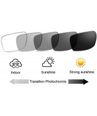 Rectangular Mens Vintage Nerd Geek Transition Photochromic Bifocal Reading Glasses UV400 Sunglasses - Black - CU18I8Q8N25 $22.72