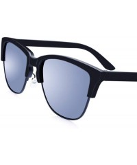 Round Retro Polarized Sunglasses Men Women Classic Casual Semi Rimless Round Fashion Sun Glasses - CO18NAWC2HA $31.12