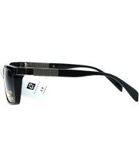 Sport Polarized Mens Luxury Squared Rectangular Mod Sport Designer Sunglasses - Shiny Black Black - C117XQ7MZ72 $10.23