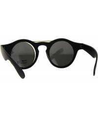 Round Hipster Filp Up Circle Lens Plastic Horned Sunglasses - Matte Black - C618E9D06MW $18.79