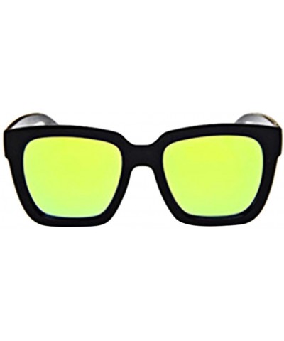Square Polarized Sunglasses Mirrored Men - Yellow - CI18R6YUA3N $7.58
