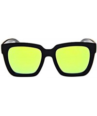 Square Polarized Sunglasses Mirrored Men - Yellow - CI18R6YUA3N $19.44