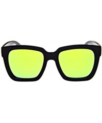 Square Polarized Sunglasses Mirrored Men - Yellow - CI18R6YUA3N $7.58