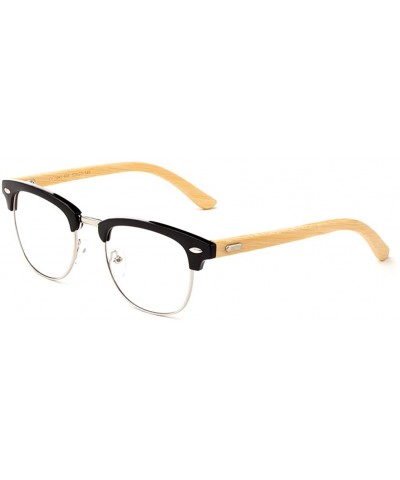 Square Babo" Slim Oval Style Celebrity Fashionista Pattern Temple Reading Glasses Vintage - Bamboo Black - CA182DA4685 $8.33