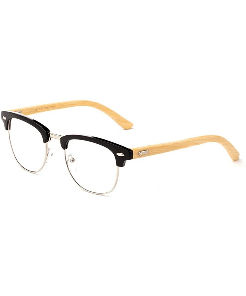 Square Babo" Slim Oval Style Celebrity Fashionista Pattern Temple Reading Glasses Vintage - Bamboo Black - CA182DA4685 $19.01