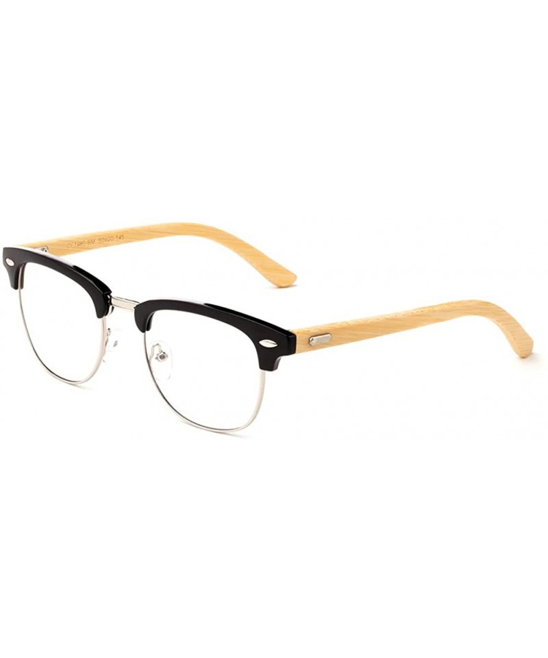 Square Babo" Slim Oval Style Celebrity Fashionista Pattern Temple Reading Glasses Vintage - Bamboo Black - CA182DA4685 $8.33