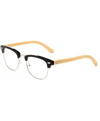 Square Babo" Slim Oval Style Celebrity Fashionista Pattern Temple Reading Glasses Vintage - Bamboo Black - CA182DA4685 $8.33