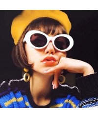 Oval Authentic Clout Goggles Bold Oval Retro Mod Kurt Cobain Sunglasses Clout Round Lens - CR18N9MO2G5 $15.07