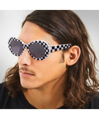 Oval Authentic Clout Goggles Bold Oval Retro Mod Kurt Cobain Sunglasses Clout Round Lens - CR18N9MO2G5 $25.59