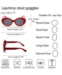 Oval Authentic Clout Goggles Bold Oval Retro Mod Kurt Cobain Sunglasses Clout Round Lens - CR18N9MO2G5 $15.07