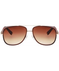 Square IRON MAN TONY Retro Sunglass Windshield Double Beam Square Metal Frame Glass - C2 - CR18GMS0M74 $30.96