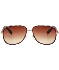 Square IRON MAN TONY Retro Sunglass Windshield Double Beam Square Metal Frame Glass - C2 - CR18GMS0M74 $16.89